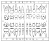 Fig 14. Anatomical Tooth Diagrams with Universal Numbering System (primary dentition). Courtesy of Coldwell Systems, Champaign, IL. 800-637-1140.
